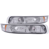 ANZO 511064 FITS: 1999-2002 Chevrolet Silverado 1500 Euro Parking Lights Chrome w/ Amber Reflector Lights Corner