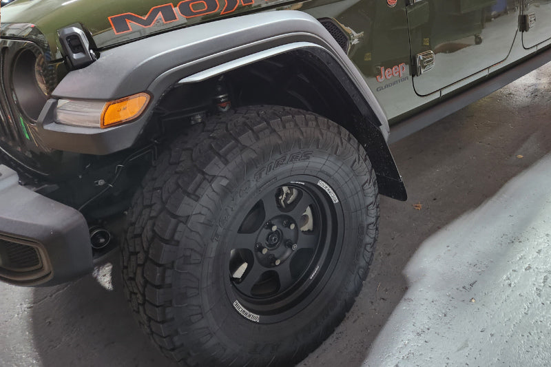 Rally Armor MF104-BLK-GRY FITS: 19-24 Jeep JT Gladiator (Mojave/Rubicon) Black Mud Flap w/Grey Logo Mud Flaps