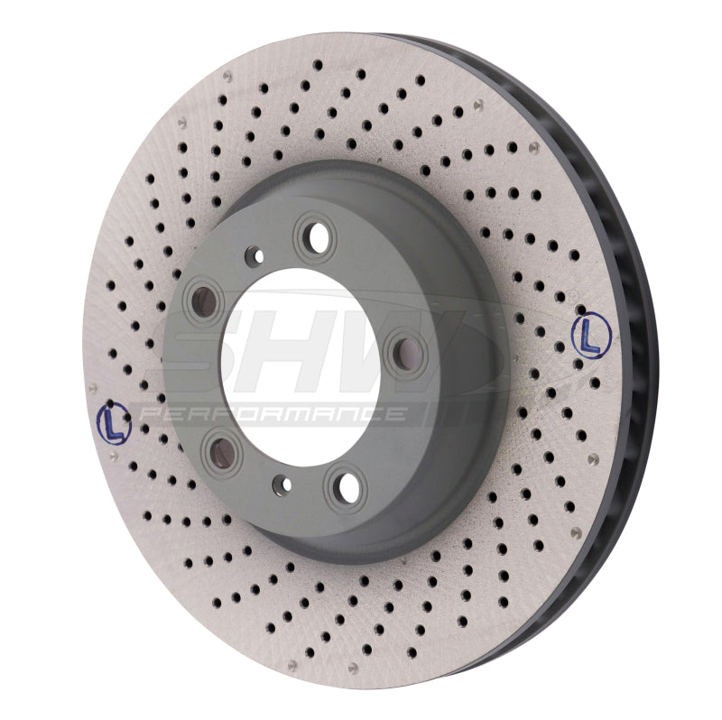 SHW Performance PFL30922 FITS:SHW 2012 Porsche 911 Carrera4 GTS 3.8L w/o Ceramic Brakes Left Frt Drill-Dimp MB Rotor (99635140904) Brake Rotors Drilled