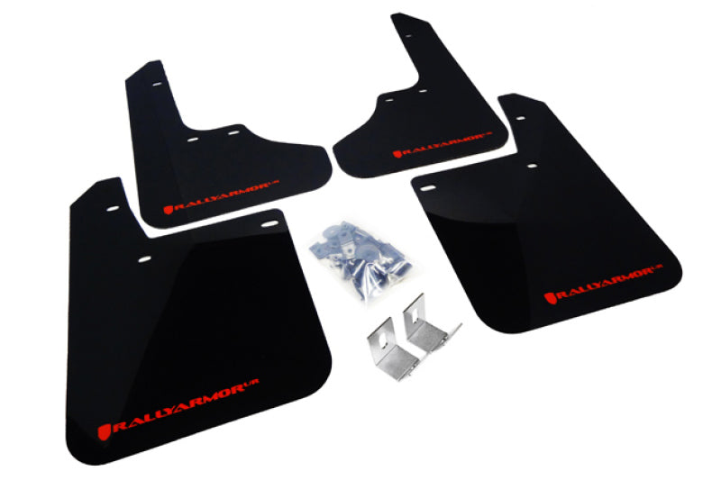 Rally Armor MF2-UR-BLK/RD FITS: 93-01 Subaru Impreza RS Black UR Mud Flap w/ Red Logo Mud Flaps