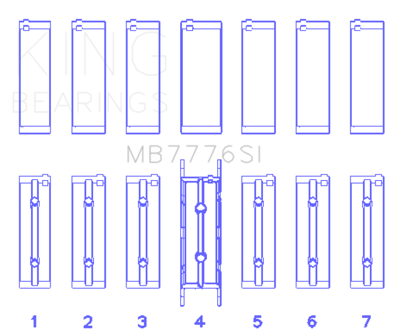 King Engine Bearings MB7776SI0.5 FITS:King BMW N55B30A/N53B30A/N52B30A Main Bearing Set Size +0.50mm Bearings