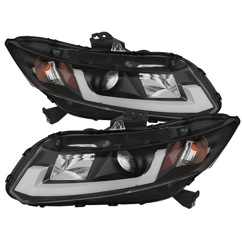 SPYDER 5076519 FITS: 12-14 Honda Civic (Excl. 2014 Coupe) Projector Headlights Lgtbr DRL Black PRO-YD-HC12-DRL-BK Headlights