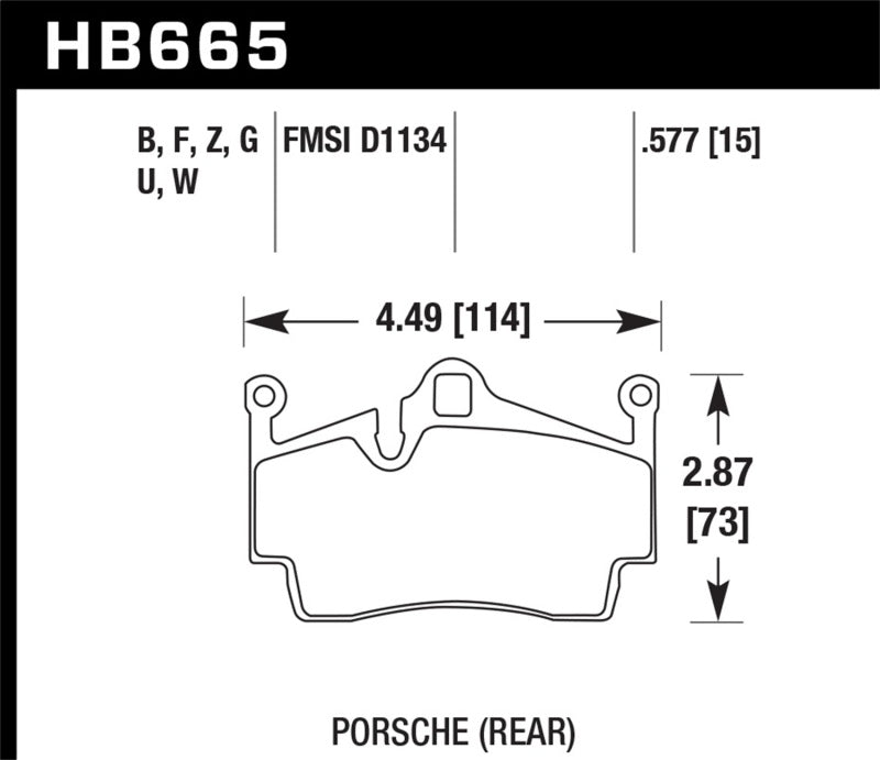 Hawk Performance HB665B.577 FITS: Hawk 13-16 Porsche 911 Rear HPS 5.0 Brake Pads Brake Pads Performance