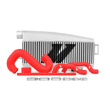 Mishimoto MMTMIC-WRX-01SLRD FITS: Intercoolers FITS: Subaru 02-07 WRX/04-07 STi Top-Mount Intercooler Kit Powder Coated Silver & Red Hoses Intercoolers