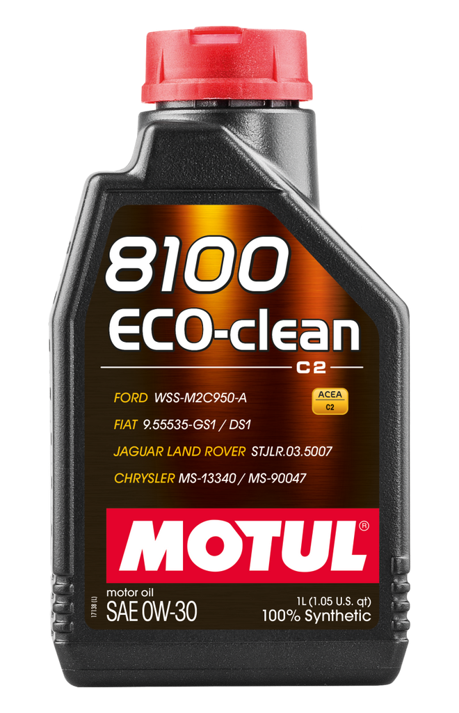 Motul 102888 FITS: 1L Synthetic Engine Oil 8100 Eco-Clean 0W30 12X1L C2/API SM/ST.JLR 03.5007 1L Motor Oils