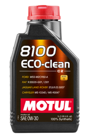 Motul 102888 FITS: 1L Synthetic Engine Oil 8100 Eco-Clean 0W30 12X1L C2/API SM/ST.JLR 03.5007 1L Motor Oils