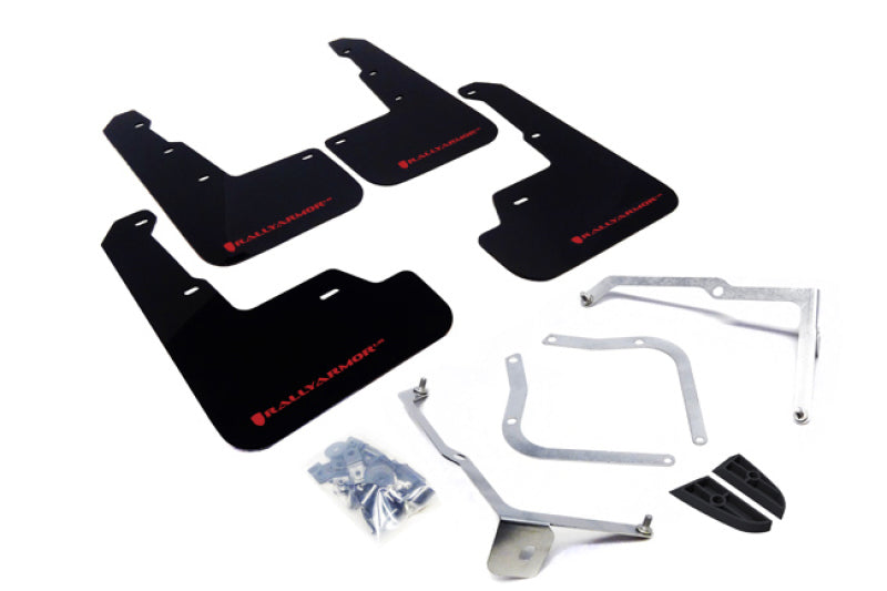 Rally Armor MF32-UR-BLK/RD FITS: 15-21 Subaru WRX/STI Black UR Mud Flap w/Red Logo Mud Flaps
