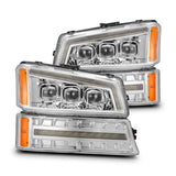 AlphaRex 880255 FITS: 03-06 Chevy Silverado 1500/2500HD/3500HD/Avalanche Chrome NOVA LED Proj Headlights Headlights