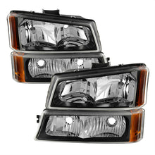 Load image into Gallery viewer, SPYDER 5069801 FITS:xTune Chevy Silverado 2500HD 03-06 Crystal Headlights w/ Bumper Lights Black HD-JH-CSIL03-AM-BK-SET Headlights