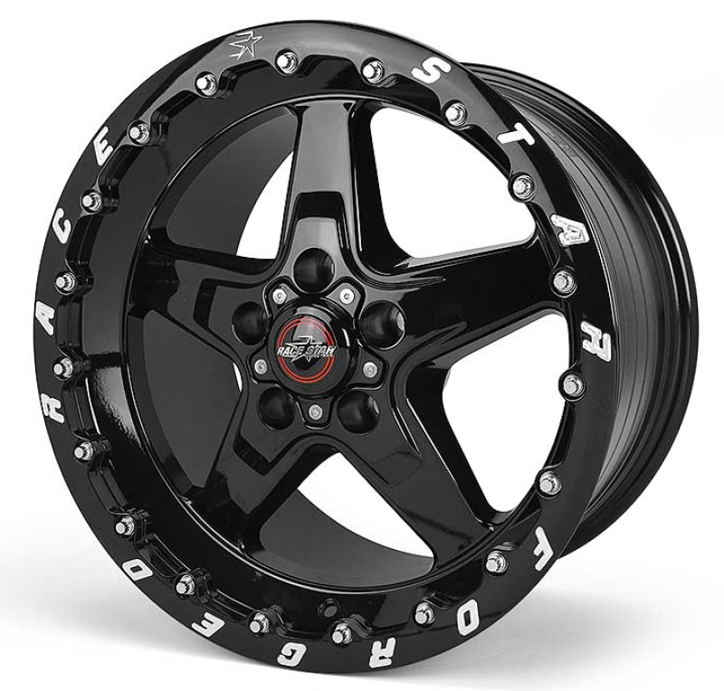 Race Star 92-705154SB FITS: 92 Drag Star Bracket Racer 17x10.5 5x4.50BC 7.6BS Gloss Black Wheel Single Bead Lock Wheels Cast
