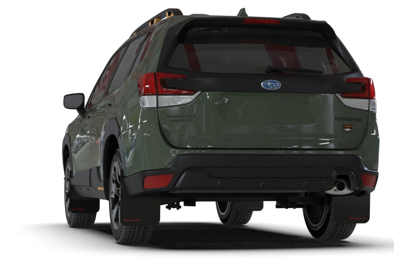 Rally Armor MF82-UR-BLK/WOR FITS: 22-24 Subaru Forester & Wilderness Black UR Mud Flap w/Wild Orange Logo Mud Flaps