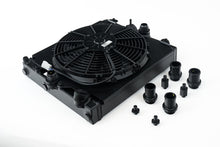 Load image into Gallery viewer, CSF 2858XB FITS: Universal Half Radiator w/-16AN &amp; Slip-On Fittings/12in SPAL Fan &amp; Shroud Black Finish Radiators