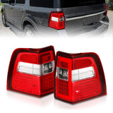 ANZO 311410 FITS: 07-17 For Expedition LED Taillights w/ Light Bar Chrome Housing Red/Clear Lens Tail Lights