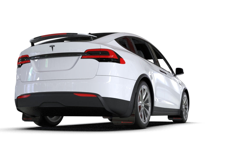 Rally Armor MF102-UR-BLK/RD FITS: 22-26 Tesla Model X Black UR Mud Flap w/Red Logo Mud Flaps