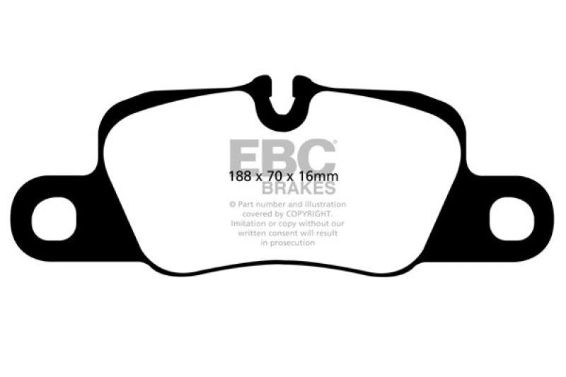 EBC DP41858R FITS: 12-15 Porsche 911 (991) (Cast Iron Rotor only) 3.8 Carrera S Yellowstuff Rear Brake Pads Brake Pads Performance