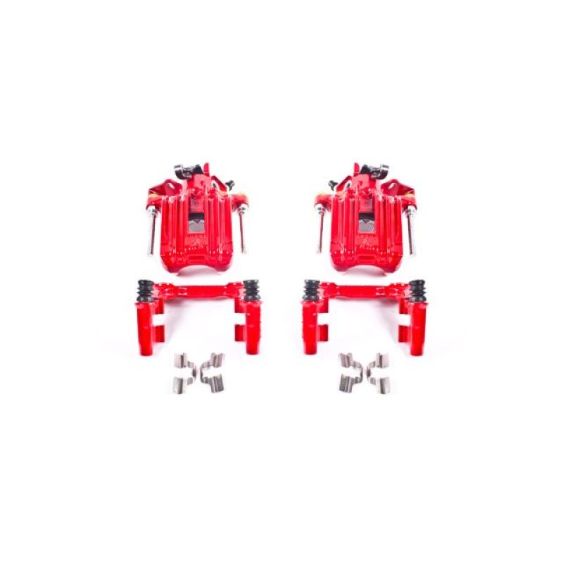 PowerStop S2574 FITS:Power Stop 00-06 Audi TT Quattro (w/Non Vented Rotors Only) Rear Red Calipers w/Brackets Pair Brake Calipers Perf