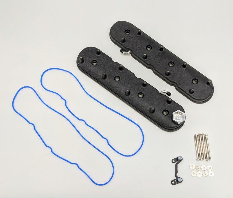 Granatelli Motor Sports 640367 FITS:Granatelli 96-22 GM LS Standard Height Valve Cover w/Angled Coil Mount Blk Wrinkle (Pair) Valve Covers
