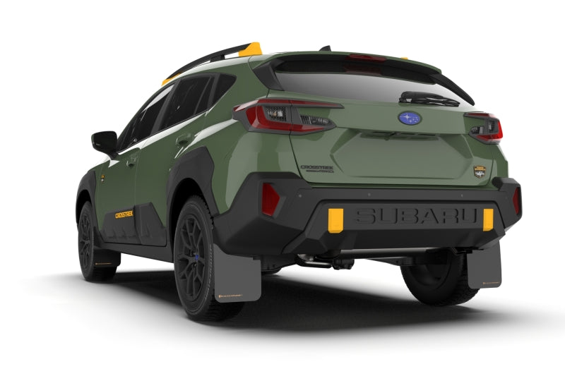 Rally Armor MF116-UR-BLK-WH FITS: 24-25 Subaru Crosstrek (Wilderness Only) Black UR Mud Flap W/White Logo No Drilling Req Mud Flaps