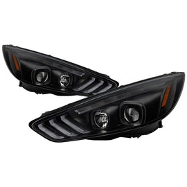 SPYDER 5086105 FITS: 15-18 Ford Focus Projector Headlights Seq Turn Light Bar Black PRO-YD-FF15-LBSEQ-BK Headlights