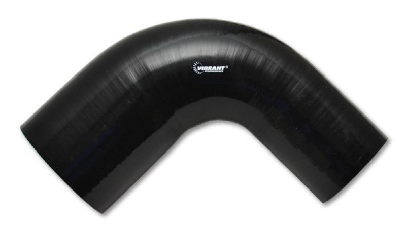 Vibrant 2784 FITS: 3in ID x 3.5in ID x 4in Long Gloss Black Silicone 90 Degree Transition Elbow Silicone Couplers & Hoses