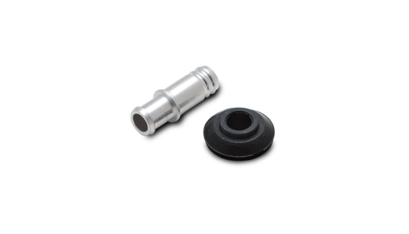 Vibrant 2895 FITS: 10mm (2/5in) O.D. Aluminum Vacuum Hose Fitting (includes Rubber Grommet) Fittings
