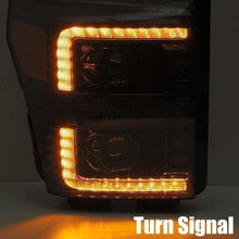 Load image into Gallery viewer, AlphaRex 880145 FITS: 11-16 Ford F-350 SD LUXX LED Proj Headlights Plank Style Chrm w/Activ Light/Seq Signal/DRL Headlights