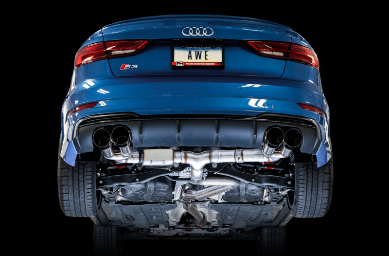 AWE Tuning 3025-43072 FITS: Audi 8V S3 SwitchPath Exhaust w/Diamond Black Tips 102mm Catback