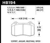Hawk Performance HB194Z.570 FITS:Hawk 2010 Camaro SS Performance Ceramic Street Rear Brake Pads Brake Pads Performance