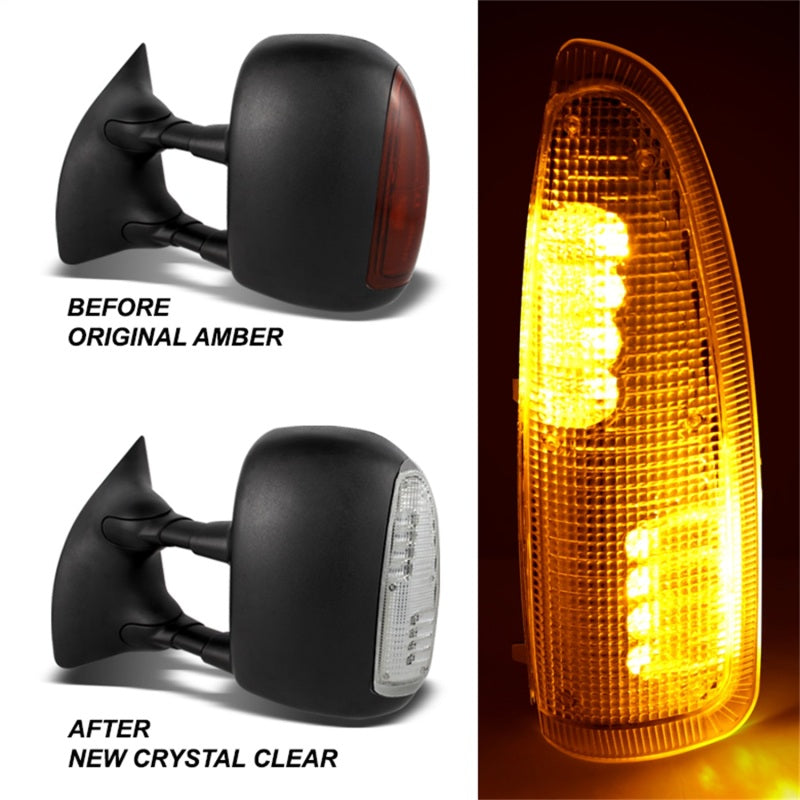 SPYDER 9924712 FITS:xTune Ford Superduty F250-F650 03-07 Amber LED Mirror Signal Lens Clear ACC-LED-FDSD99-MR-C Side Mirrors