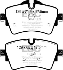 EBC DP32227C FITS: 14+ Mini Hardtop 2.0 Turbo Cooper S Redstuff Front Brake Pads Brake Pads Performance