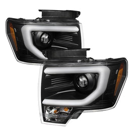 SPYDER 5077592 FITS: Ford F150 09-14 Projector Headlights Halogen Model- Light Bar DRL Blk PRO-YD-FF15009-LBDRL-BK Headlights