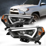 ANZO 111416 FITS: 14-18 Toyota 4 Runner Plank Style Projector Headlights Black w/ Amber Headlights