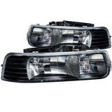 ANZO 111155 FITS: 1999-2002 Chevrolet Silverado 1500 Crystal Headlights Black Headlights
