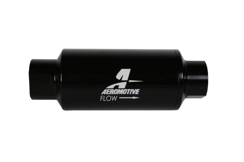 Aeromotive 12350 FITS: In-Line Filter 10AN 10 Micron Microglass Element Bright-Dip Black 2in OD Fuel Filters