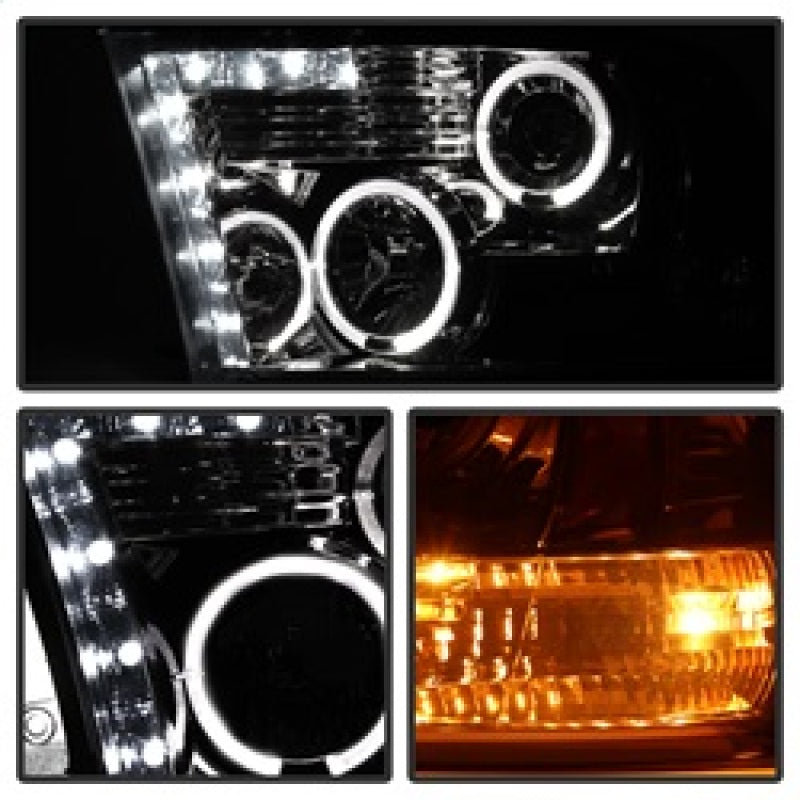 SPYDER 5010056 FITS: Dodge Ram 1500 09-14 10-14 Projector Headlights Halogen- LED Halo LED- Smke PRO-YD-DR09-HL-SM Headlights