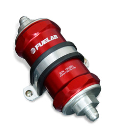Fuelab 81801-2 FITS: 818 In-Line Fuel Filter Standard -6AN In/Out 10 Micron Fabric Red Fuel Filters