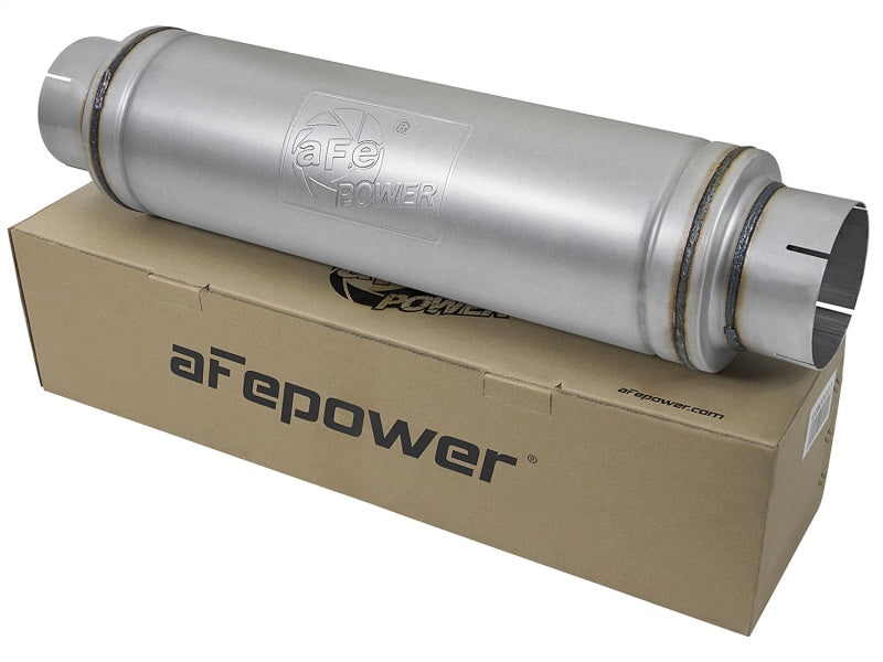aFe 49M00023 FITS: ATLAS Aluminized Steel Muffler 5in Center/Center 24in L x 7in Diameter Round Body Muffler