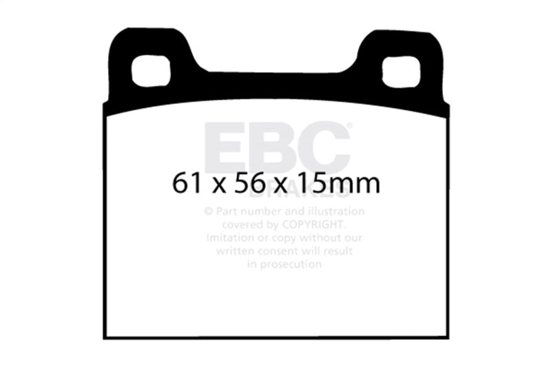 EBC DP4104R FITS: 64-69 Porsche 911 2.0 (M Caliper) (Solid front rotor) Yellowstuff Front Brake Pads Brake Pads Performance