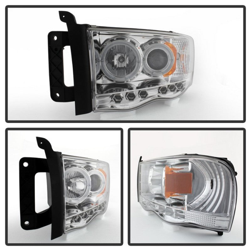 SPYDER 5009982 FITS: Dodge Ram 1500 02-05/Ram 2500 03-05 Projector Headlights LED Halo LED Chrm PRO-YD-DR02-HL-C Headlights