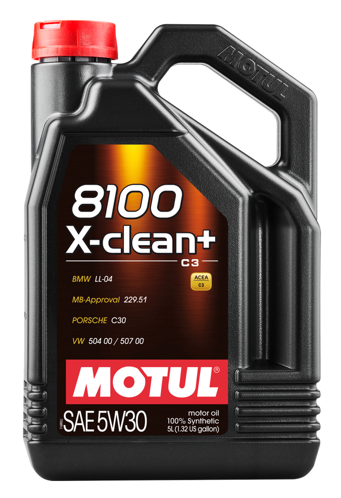 Motul 106377 FITS: 5L Synthetic Engine Oil 8100 5W30 X-CLEAN Plus Case of 4 Motor Oils