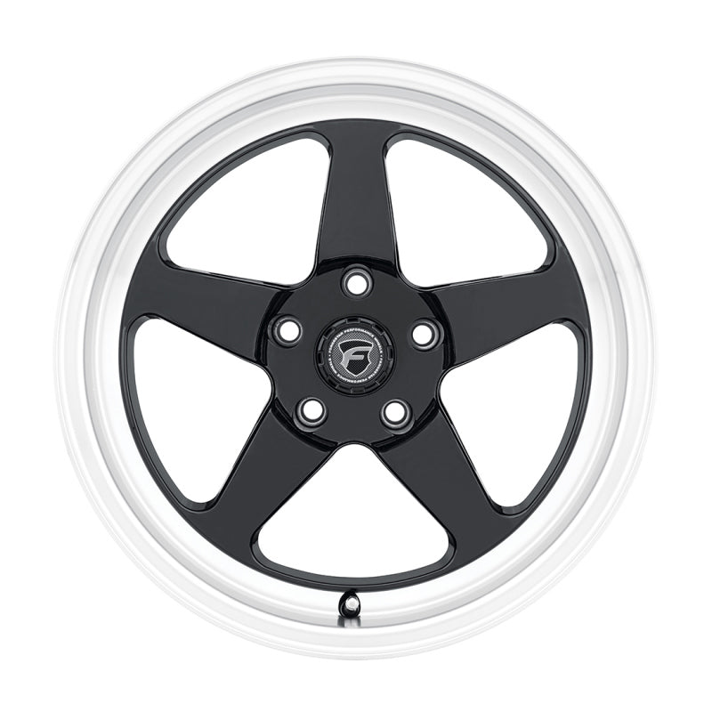 Forgestar F0918C071N37 FITS: F091 18X5.0 D5 Drag 5X115 ET-37 BS1.5 Gloss Black w/ Machine Lip 78.1 Wheels Cast