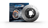SHW 22-25 Porsche 718 Cayman GT4 RS Left Front Cross-Drilled Lightweight Brake Rotor (9GT615301M)