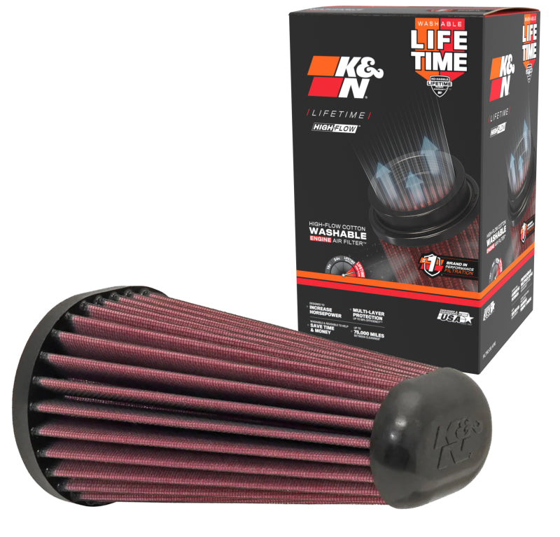K&N Engineering E-0666 FITS:K&N Replacement Unique Oval Tapered Air Filter for Porsche 13-14 Boxster/2014 Cayman 2.7L/3.4L H6 Air Filters Drop In
