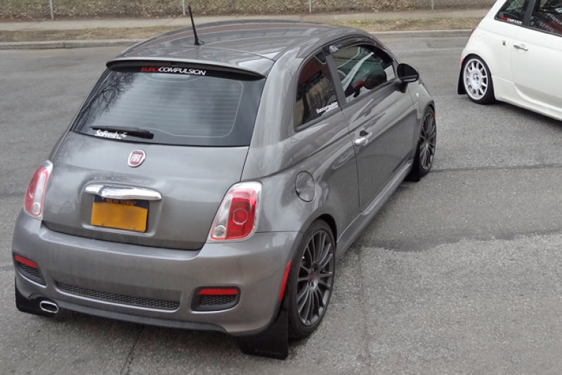 Rally Armor MF25-UR-BLK/GRY FITS: 12-18 Fiat 500 Black UR Mud Flap w/Grey Logo Mud Flaps