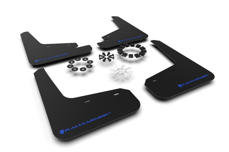 Rally Armor MF72-UR-BLK/BL FITS: 20-26 Tesla Model Y, Juniper Y Black UR Mud Flap w/Blue Logo Mud Flaps