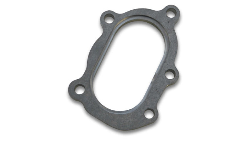 Vibrant 1448 FITS: GT25R / GT28R Discharge Flange with Oval Outlet (5 Bolt) T304 SS 1/2in Thick Flanges