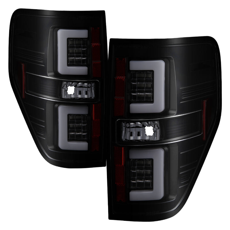 SPYDER 5084217 FITS: 09-14 Ford F150 V2 Light Bar LED Tail Lights Blk Smoke (ALT-YD-FF15009V2-LBLED-BSM) Tail Lights