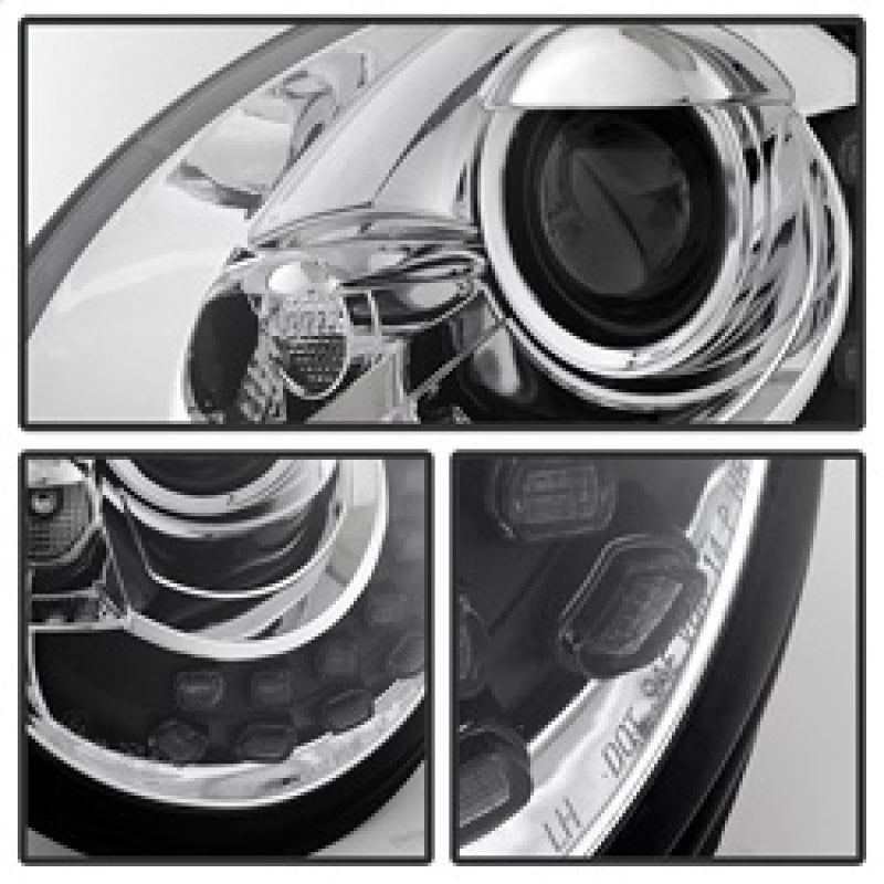 SPYDER 5080554 FITS: Volkswagen Beetle 1998-2005 Projector Headlights DRL Chrome PRO-YD-VB98-DRL-C Headlights