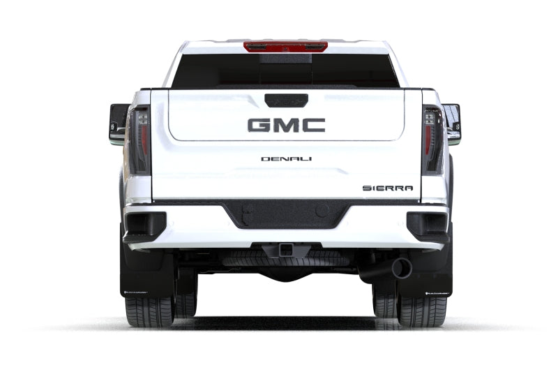 Rally Armor MF131-BLK-MBK FITS: 20-26 GMC Sierra 2500/3500 HD Denali Black Mud Flap w/Metallic Black Logo Mud Flaps