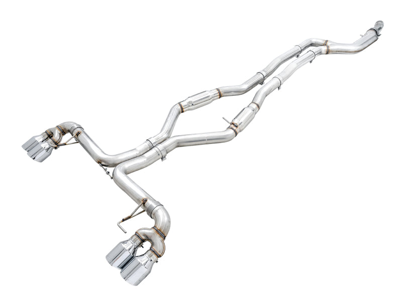 AWE Tuning 3020-42078 FITS: 2019+ BMW M340i (G20) Track Edition Exhaust Quad Chrome Silver Tips Catback